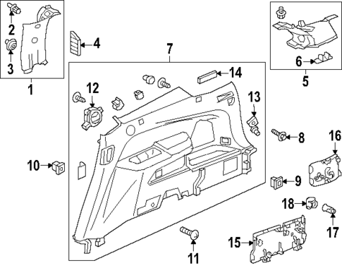Interior Trim - Quarter Panels for 2022 Honda Pilot #0