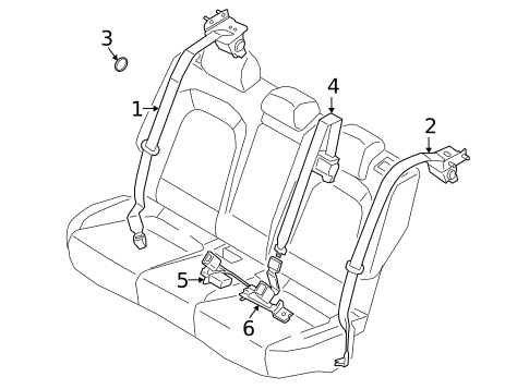 Rear Seat Belts for 2021 Hyundai Venue #0