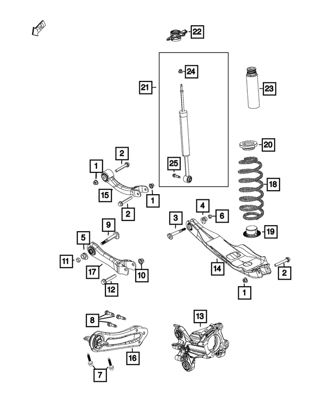 5090130AB - Rear Suspension: Rear Knuckle, Right for Mopar Image