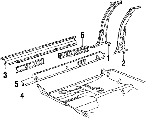 Center Pillar & Rocker for 1991 Buick LeSabre #0