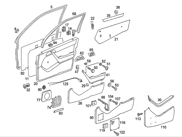 1247201322 - : Trim Strip for Mercedes-Benz: 200, 200D, 260E, 280E, 300D, 300E, 300TD, 300TE, 400E, 500E Image