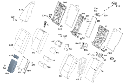 Rear Folding Backrest for 2019 Mercedes-Benz CLS53 AMG #0