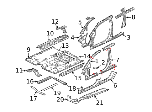 Center Pillar for 2007 Mitsubishi Endeavor #0