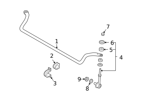 Stabilizer Bar & Components for 2004 Kia Sorento #2