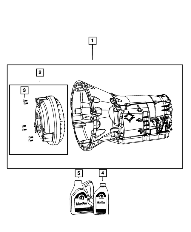 R8003110AN - NAG1; W5A580; 5-Speed; Automatic Transmission: With Torque Converter Transmission Kit for Mopar Image image