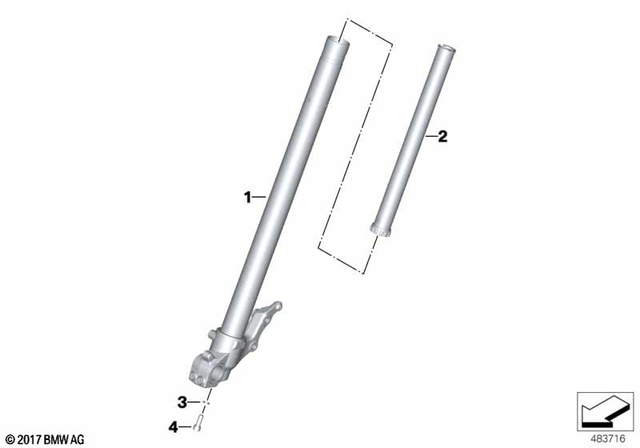 31429480356 - Front Axle, Front Suspension: Slider Tube Right -  for BMW-Motorrad Image