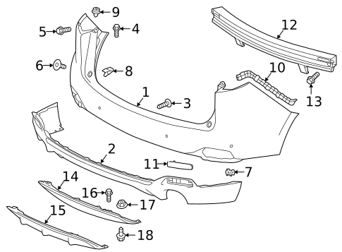 Bumper & Components - Rear for 2025 Acura RDX #0