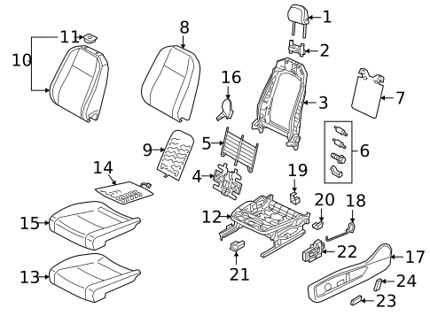 Passenger Seat Components for 2019 Volkswagen Atlas #2