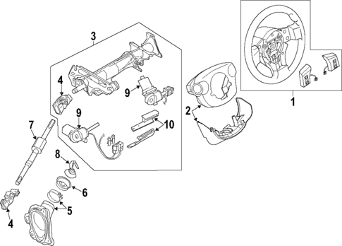 Steering Column for 2010 INFINITI M45 #0