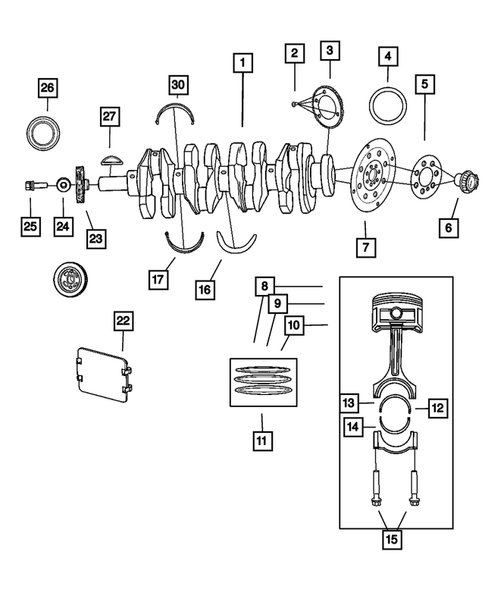 Crankshaft, Piston, and Drive Plate for 2007 Jeep Patriot #0