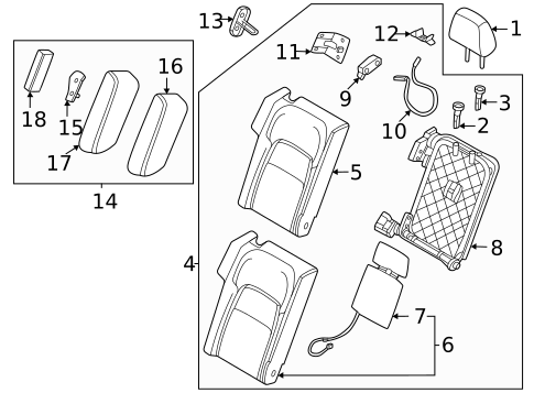 Rear Seat Components for 2023 Nissan ARIYA #1
