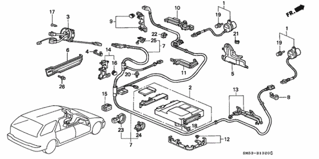 SRS Control Unit for 1991 Honda Accord #0