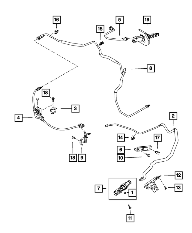 68332534AA - : Clutch Hydraulic Hose for Mopar Image