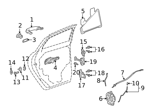 Lock & Hardware for 2012 Cadillac SRX #1