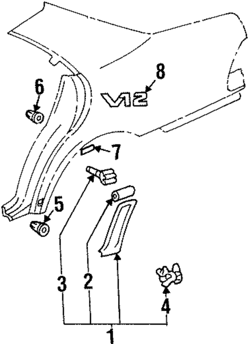 Exterior Trim - Quarter Panel for 1993 Mercedes-Benz 300SD #0