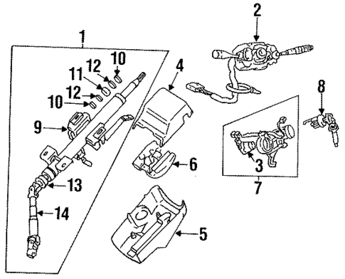 Shroud, Switches & Levers for 1993 Dodge Colt #0