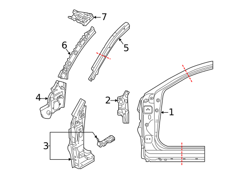 Hinge Pillar for 2020 Toyota Yaris #1