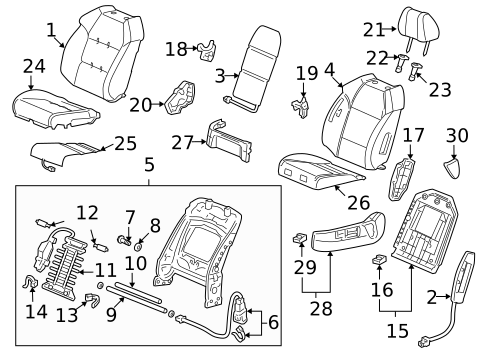 Driver Seat Components for 2011 Acura MDX #0