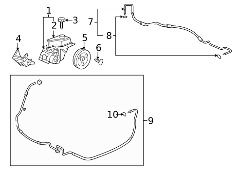 Pump & Hoses for 2007 Cadillac DTS #0