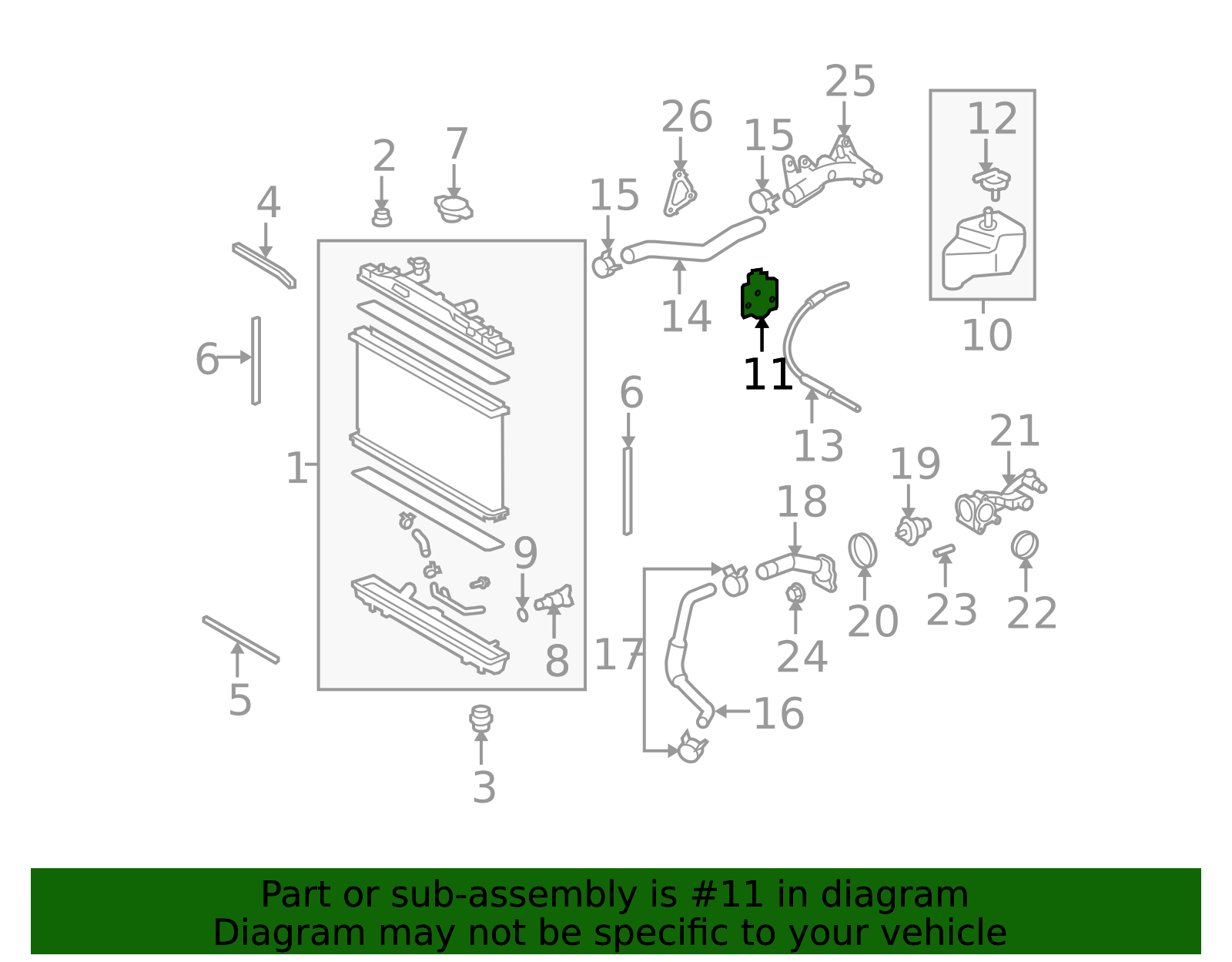 16611-0P020 - Engine Coolant Reservoir Bracket 2012-2015 Toyota Venza ...