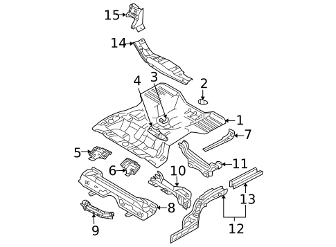 Rear Floor & Rails for 2004 Mitsubishi Lancer #0