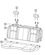6VA53LA8AA - Interior Trim: Rear Headrest, Center for Ram: 1500 Classic, 2500, 3500 Image