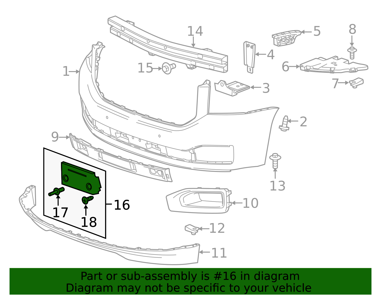2015-2020 GMC Front License Plate Bracket 22948151 | TascaParts.com