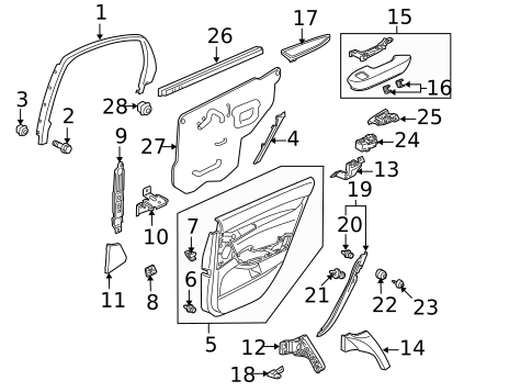 Interior Trim - Rear Door for 2012 Acura TL #0