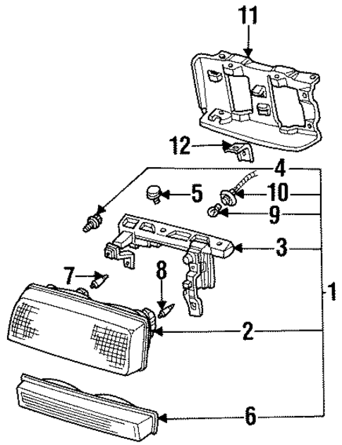 Headlamp Components for 1993 Buick LeSabre #0