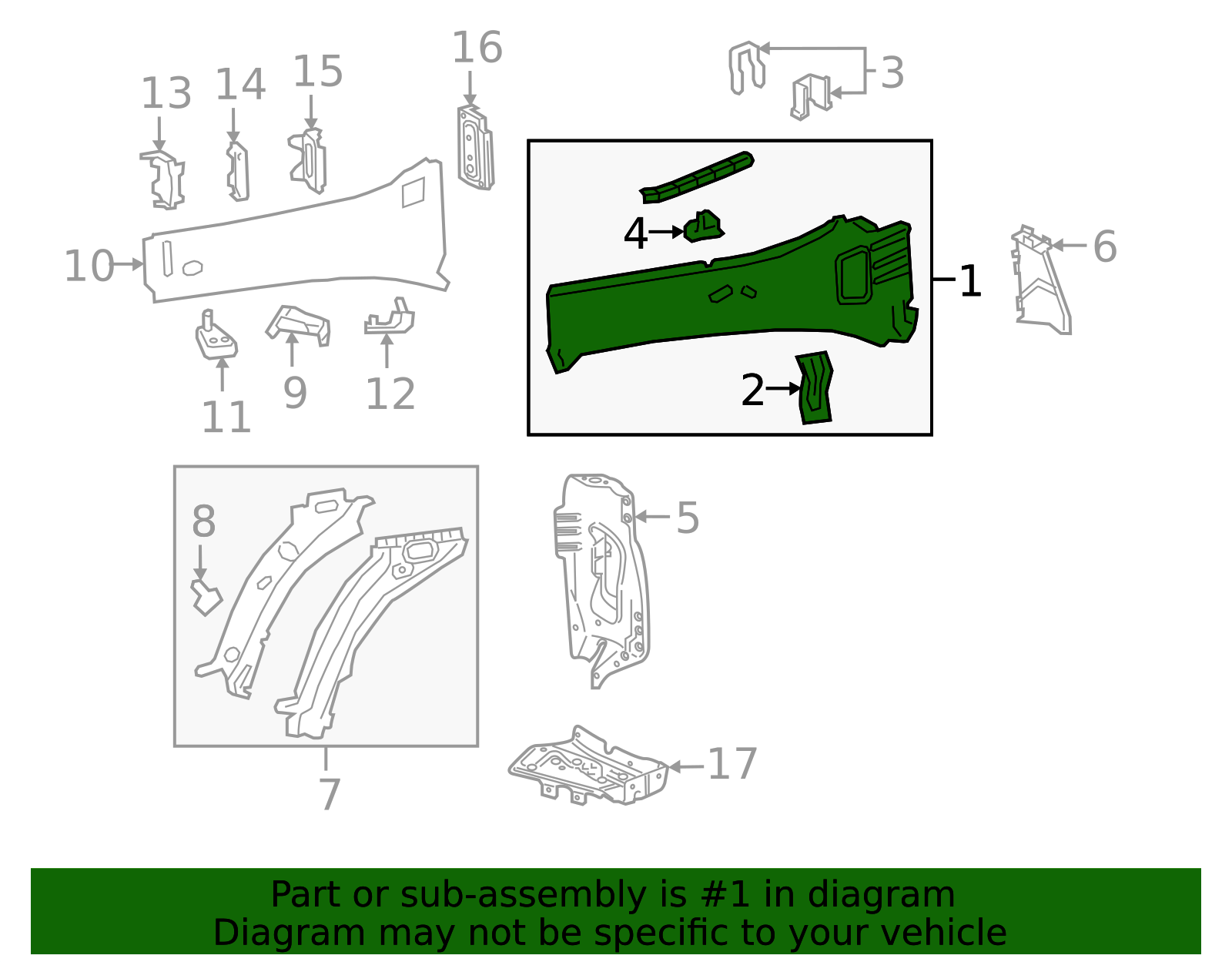 2019-2026 GM Passenger Side Front Compartment Upper Side Rail 84526614 ...