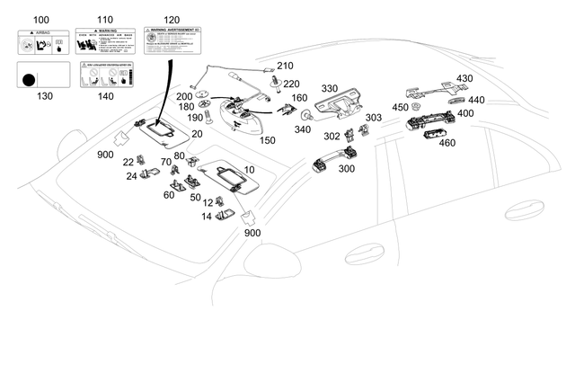 2058107304 - Trim and Lining: Sun Visor for Mercedes-Benz: C350e, C400, C450 AMG, C63 AMG, GLC300, GLC43 AMG, GLC63 AMG, GLC63 AMG S, GLE43 AMG, GLE450 AMG, GLE63 AMG S Image image