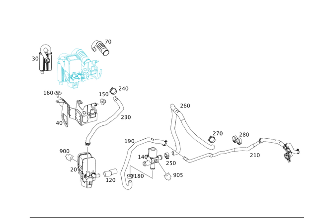 2124900301 - Radiator: Exhaust Gas Muffler for Mercedes-Benz: CLS400, CLS550, CLS63 AMG, CLS63 AMG S, E250, E350, E400, E550, E63 AMG, E63 AMG S Image image