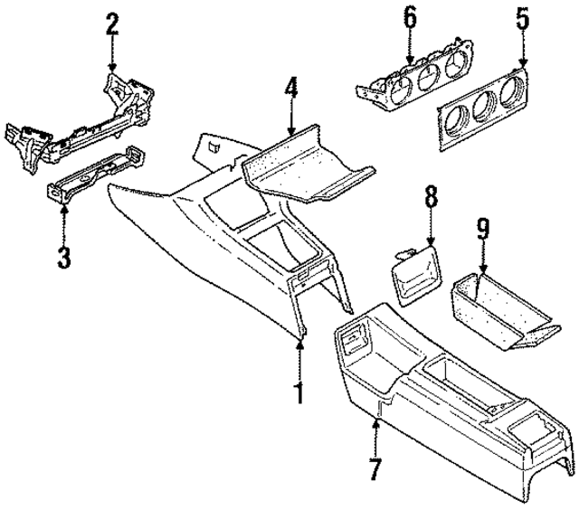 8938632432XB - Body: Console for Audi Image