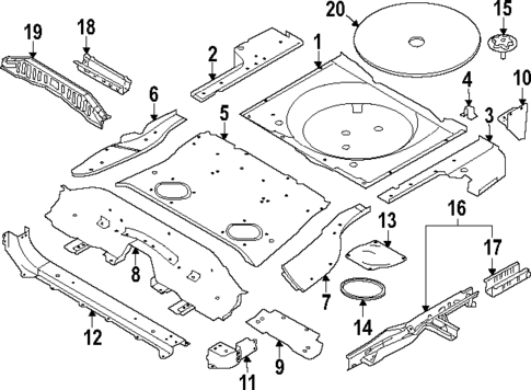 Rear Floor & Rails for 2019 Nissan Rogue #0