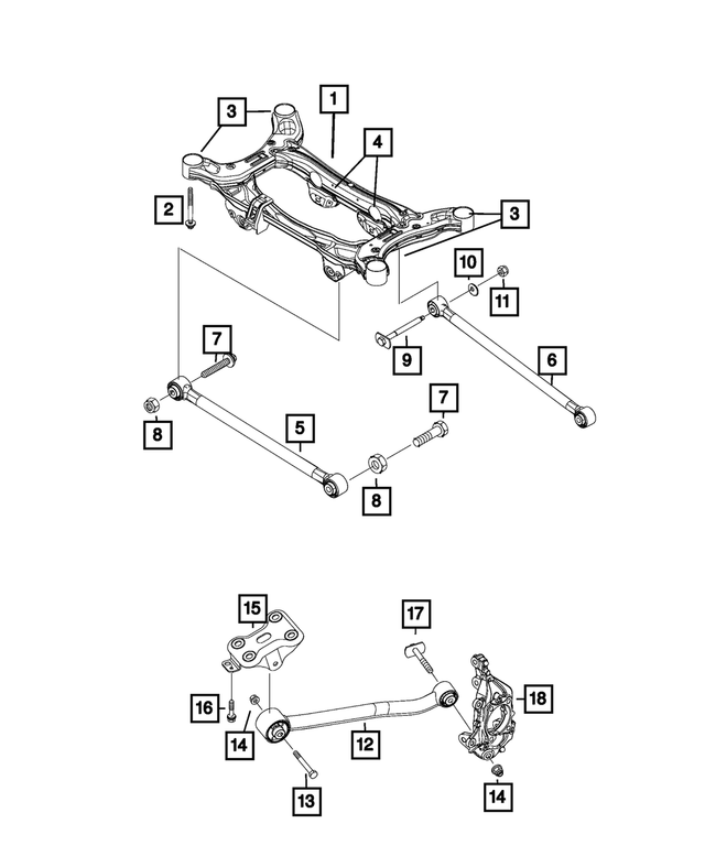 6511767AA - Rear Suspension: Hex Head Bolt for Mopar Image