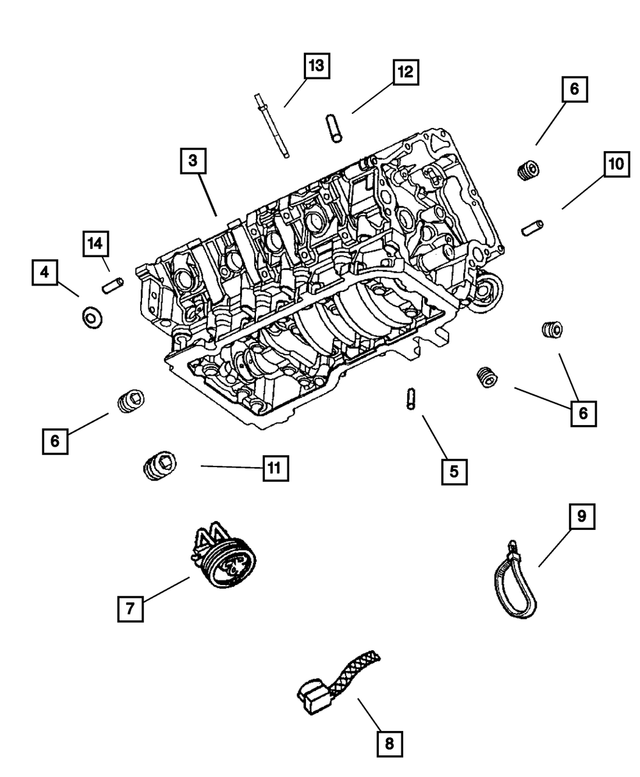 « 5102737AB – Engine 4.7L Eight Cylinder : Court Bloc pour Mopar Image »