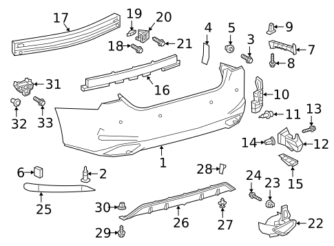 Bumper & Components - Rear for 2019 Lexus ES350 #1