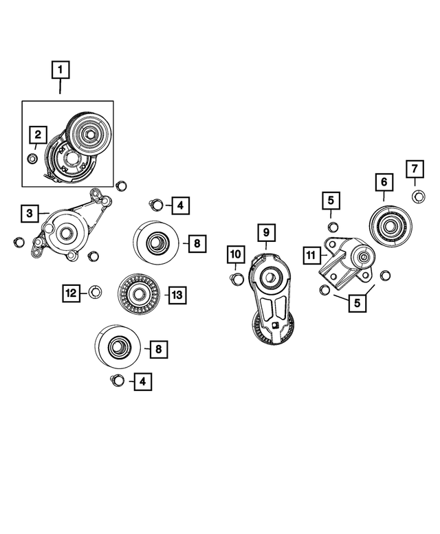 53011557AA - Cooling: Idler Pulley for Mopar Image image