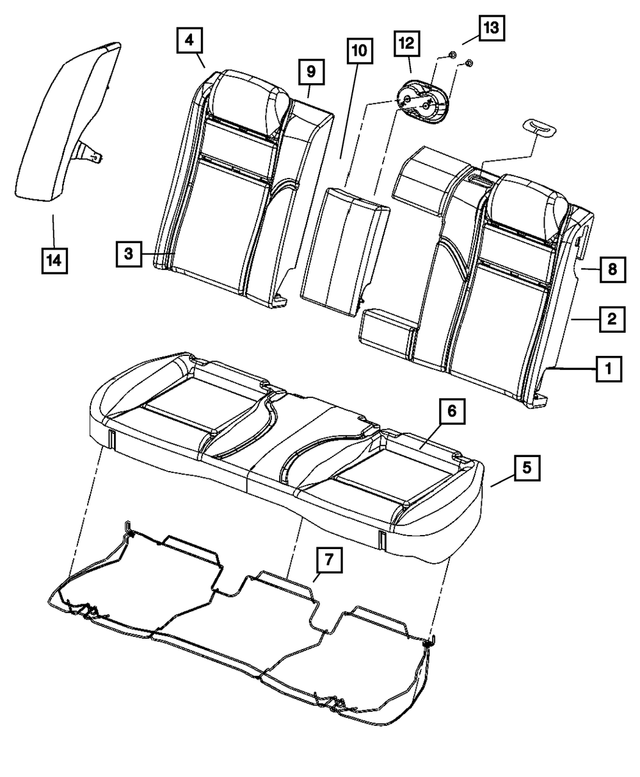 1HL331D5AB - Interior Trim: Rear Seat Back Cover for Mopar Image