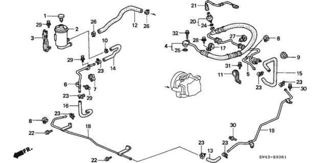 P.S. Hoses - Pipes (V6) for 1996 Honda Accord #0