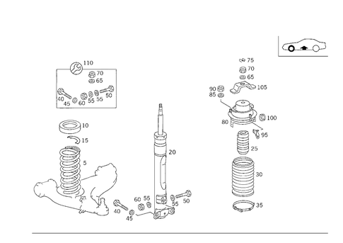Front Springs and Suspension Used with Self-Levelling Device for 1993 Mercedes-Benz 600SL #0