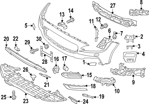 Bumper & Components - Front for 2019 Volvo S90 #1