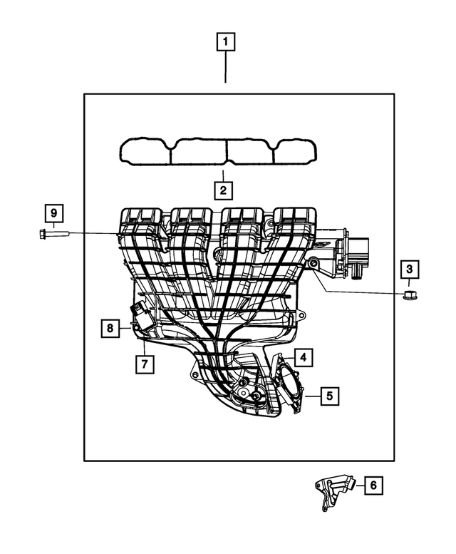 4884871AB - 2.4L Gas; Engine: Throttle Body Support Bracket for Mopar Image