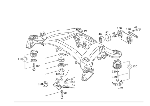 Rear Axle Support for 2006 Mercedes-Benz C230 #0