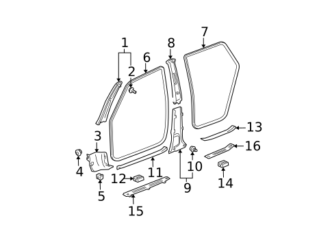 Interior Trim - Pillars for 2006 Toyota Matrix #0