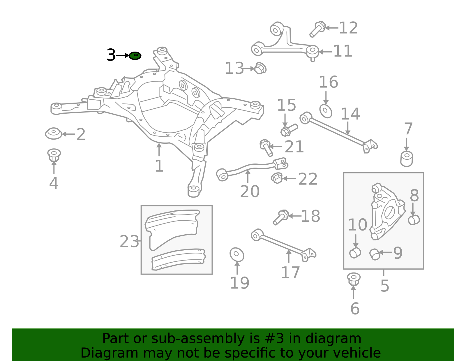 2009-2024 Nissan GT-R Suspension Cross-Member Stopper 55475-JF00B ...