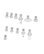 6508272AA - Electrical: Nut for Chrysler: Aspen, Pacifica, Voyager | Dodge: Charger Daytona, Dakota, Durango, Ram 1500, Ram 2500, Ram 3500 | Jeep: Cherokee, Commander, Compass, Grand Cherokee, Wagoneer S | Ram: 1500, 1500 Classic, 2500, 3500 Image