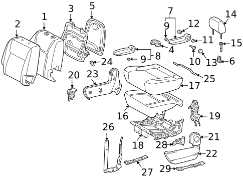 Rear Seat Components for 2005 Toyota Sienna #0