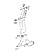 7KL13TX7AB - Interior Trim: B Pillar Upper Molding, Left for Mopar Image