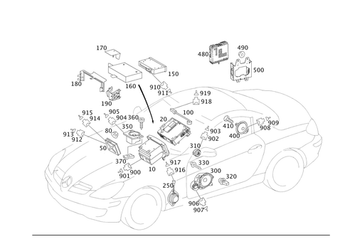 Radio Set, Remote Control, Amplifier, CD-Player, Loudspeaker for 2008 Mercedes-Benz SLK 280 #0